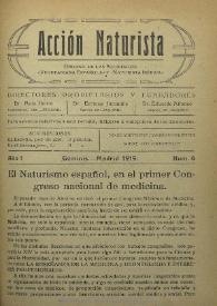 Acción Naturista. Núm. 6, 1919
