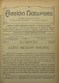 Acción Naturista. Núm. 8, 1919