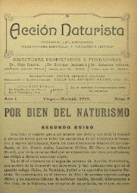 Acción Naturista. Núm. 9, 1919