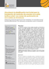 Abordando la planificación territorial para la instalación de centrales de energía renovable (eólica-solar). Las zonas de aceleración de renovables...