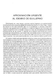 Aproximación urgente al ideario de Guillermo