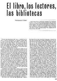 El libro, los lectores, las bibliotecas
