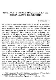 Molinos y otras máquinas en el 'Vocabulario' de Nebrija