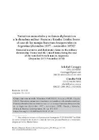 Narrativas memoriales y reclamos diplomáticos a la dictadura militar: Francia y Estados Unidos frente al caso de las monjas francesas desaparecidas...