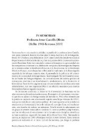 In memoriam. Profesora Irene Castells Olivan (Hellín 1943-Terrassa 2019)