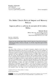 The Baltic Chain’s Political Impact and Memory Politics 