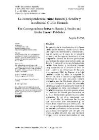 La correspondencia entre Ramón J. Sender y la editorial Giulio Einaudi