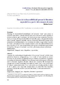 Zona de indiscernibilidad: pensar la literatura especulativa a partir del concepto de resto