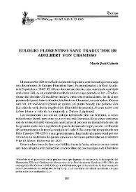 Eulogio Florentino Sanz traductor de Adelbert von Chamisso