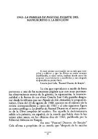 1942: 'La familia de Pascual Duarte', del manuscrito a la edición