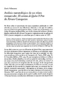 Análisis narratológico de un relato enmarcado: 'El camino de Quita-Y-Pon' de Álvaro Cunqueiro