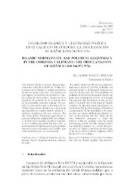 Legalidad islámica y legitimidad política en el Califato de Córdoba: la proclamación de Hisam II (360-366/971-976)