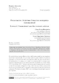 Presentación. Activismo femenino anarquista transnacional 