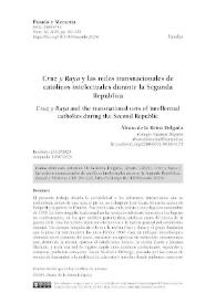 'Cruz y Raya' y las redes transnacionales de católicos intelectuales durante la Segunda República 
