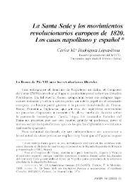 La Santa Sede y los movimientos revolucionarios europeos de 1820. Los casos napolitano y español