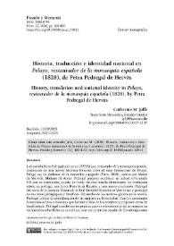 Historia, traducción e identidad nacional en 'Pelayo, restaurador de la monarquía española' (1828), de Petra Pedregal de Hervás 