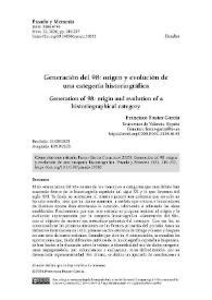 Generación del 98: origen y evolución de una categoría historiográfica 