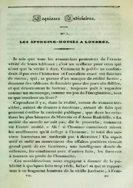 Esquisses judiciaires. N.° I. Les Spunging-Houses à Londres