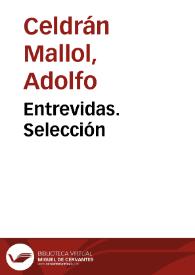 Entrevidas. Selección / Adolfo Celdrán | Biblioteca Virtual Miguel de Cervantes