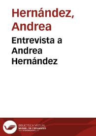 Entrevista a Andrea Hernández | Biblioteca Virtual Miguel de Cervantes