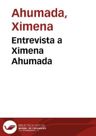 Entrevista a Ximena Ahumada | Biblioteca Virtual Miguel de Cervantes