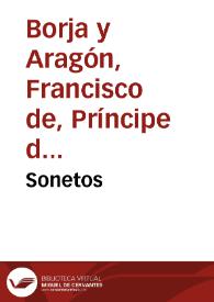 Sonetos / Francisco de Borja, Príncipe de Esquilache; edición de Ramón García González | Biblioteca Virtual Miguel de Cervantes