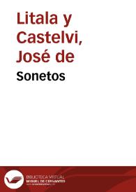 Sonetos / Joseph de Litala y Castelvi; edición de Ramón García González | Biblioteca Virtual Miguel de Cervantes