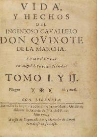 Vida y hechos del ingenioso cavallero Don Qvixote de la Mancha / compuesta por Migvel de Cervantes Saavedra | Biblioteca Virtual Miguel de Cervantes