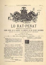 Més informació sobre Lo Rat-Penat : Periódich Lliterari Quincenal / orgue oficial de la societat de amadors de les glories valencianes; redactada per escriptors valencians i dirigit per en Constantí Llombart