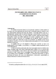 Sociología del derecho "versus" análisis sociológico del derecho | Biblioteca Virtual Miguel de Cervantes