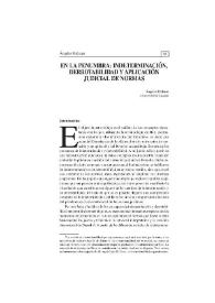 En la penumbra: indeterminación, derrotabilidad y aplicación judicial de normas | Biblioteca Virtual Miguel de Cervantes