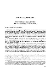 Quijotismo y bovarysmo : de la ficción a la realidad / Carlos Castilla del Pino | Biblioteca Virtual Miguel de Cervantes