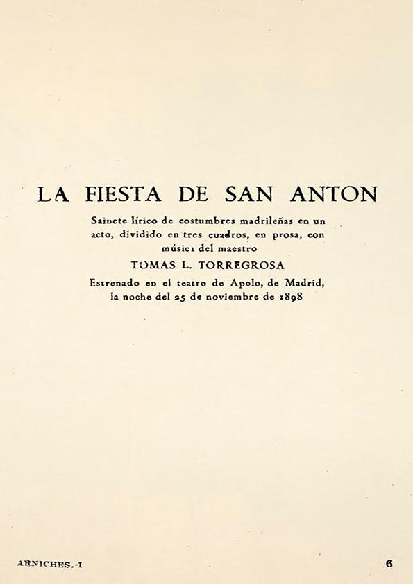 La fiesta de San Antón / Carlos Arniches | Biblioteca Virtual Miguel de Cervantes