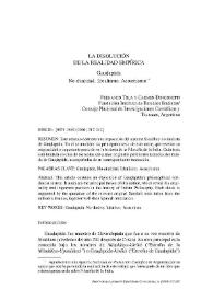 La disolución de la realidad empírica / Fernando Tola y Carmen Dragonetti | Biblioteca Virtual Miguel de Cervantes