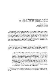 La interpolación del sujeto en las oraciones interrogativas | Biblioteca Virtual Miguel de Cervantes