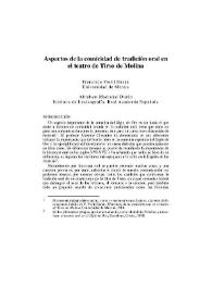 Aspectos de la comicidad de tradición oral en el teatro de Tirso de Molina / F. Florit, A. Madroñal | Biblioteca Virtual Miguel de Cervantes