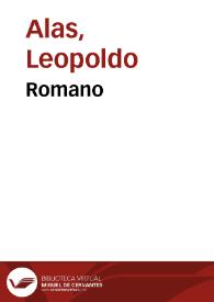 Romano / Leopoldo Alas | Biblioteca Virtual Miguel de Cervantes