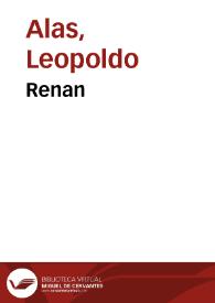 Renan / Leopoldo Alas | Biblioteca Virtual Miguel de Cervantes