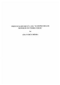 Presencia en España del "Maestro de los modelos de Pierre Coeck" / por Aída Padrón Mérida | Biblioteca Virtual Miguel de Cervantes