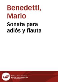 Sonata para adiós y flauta / Mario Benedetti | Biblioteca Virtual Miguel de Cervantes