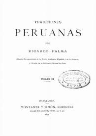 Tradiciones peruanas. Tercera serie / Ricardo Palma | Biblioteca Virtual Miguel de Cervantes