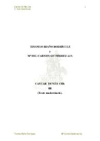 Cantar de Mío Cid. 3: Texto modernizado / Timoteo Riaño Rodríguez y M.ª del Carmen Gutíerrez Aja | Biblioteca Virtual Miguel de Cervantes