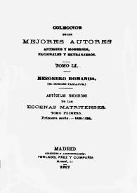 Artículos escogidos de las escenas matritenses / Mesonero Romanos (el Curioso Parlante) | Biblioteca Virtual Miguel de Cervantes