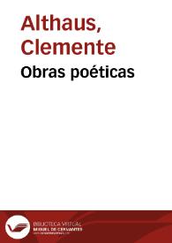 Obras poéticas / de Clemente Althaus | Biblioteca Virtual Miguel de Cervantes