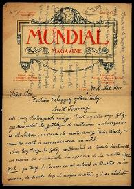 Más información sobre Carta a Federico Velázquez y Hernández (30, Abril, 1911, Santo Domingo) / Rubén Darío