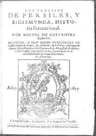 Los trabaios de Persiles y Sigismunda, historia setentrional / por Miguel de Ceruantes Saauedra ... | Biblioteca Virtual Miguel de Cervantes