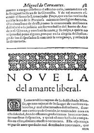 El amante liberal / Miguel de Cervantes Saavedra; edición de Florencio Sevilla Arroyo | Biblioteca Virtual Miguel de Cervantes