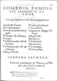 El laberinto de amor / Miguel de Cervantes Saavedra; edición publicada por Rodolfo Schevill y Adolfo Bonilla | Biblioteca Virtual Miguel de Cervantes
