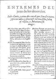 El juez de los diuorcios / por Miguel de Ceruantes Saauedra .. | Biblioteca Virtual Miguel de Cervantes