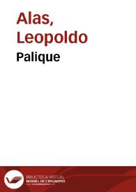 Palique / por Clarín (Leopoldo Alas) | Biblioteca Virtual Miguel de Cervantes